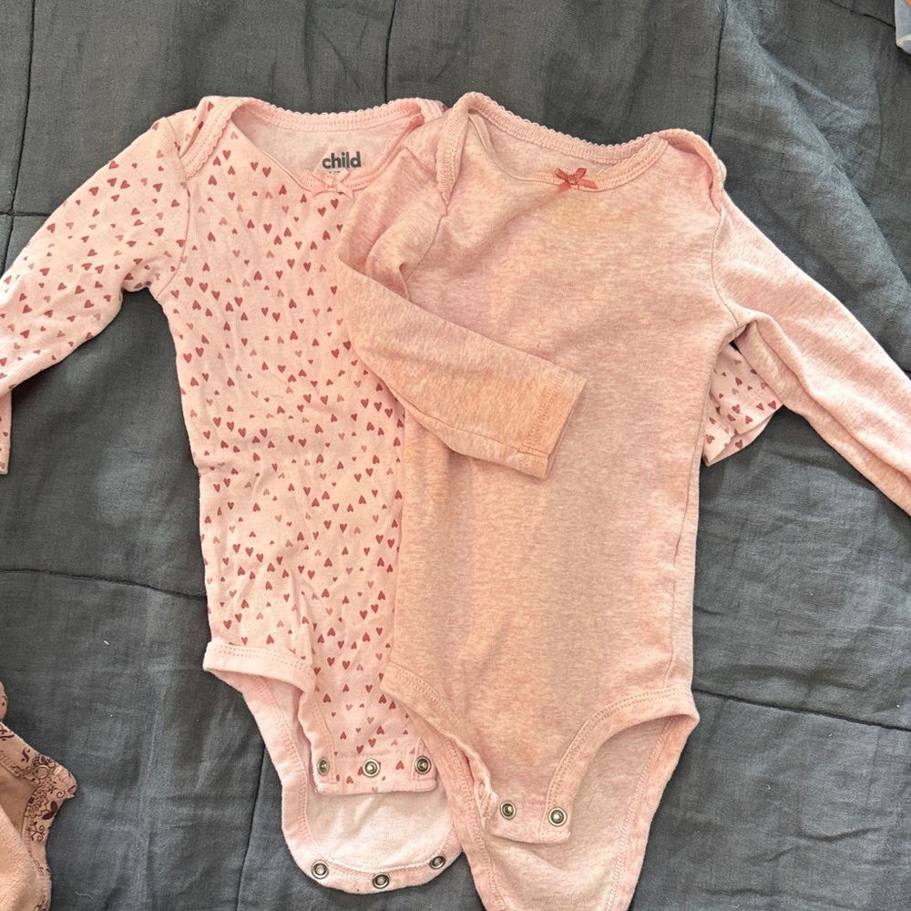 Child of Mine Pink Heart Bodysuits Set